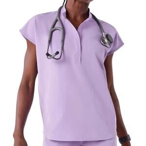 FIGS Rafaela Oversized Scrub Top Women's XL Lavender Dew Purple Rare Retired LE